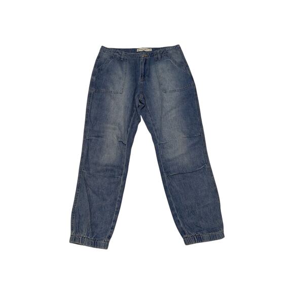 RM Rebecca Minkoff Light Wash Jeans Tapered Joggers Womens Medium Pants Blue - Picture 1 of 6